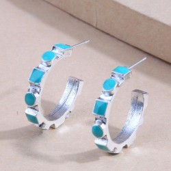 fashion concise color concise circle ear stud