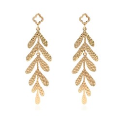 occidental styleins wind exaggerating leaves earrings  creative retro gold lon..