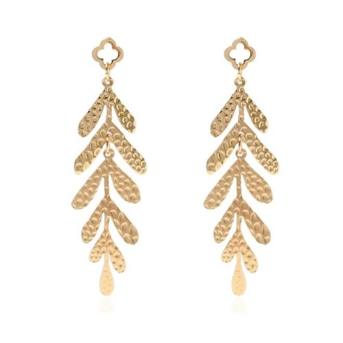 occidental styleins wind exaggerating leaves earrings  creative retro gold long style earring Earring woman  F