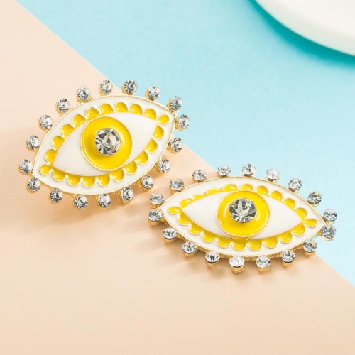 ins occidental style personality Alloy diamond eyes earrings woman trend personality ear stud Earring