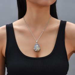 occidental style creative geometry transparent natural drop necklace woman ins..