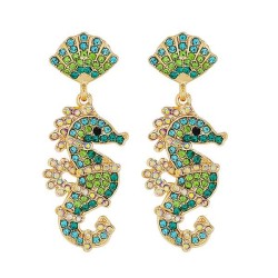  color ear stud diamond earrings personality creative retro