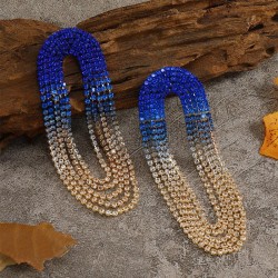 occidental style gradual change  fashion claw diamond earrings long style tass..