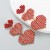 occidental style exaggerating long style heart-shaped fully-jewelled earrings woman Alloy embed color Rhinestone 