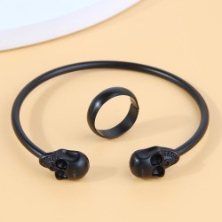 occidental style fashion Metal black skull concise ring bangle
