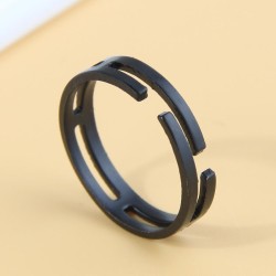occidental style fashion black brief opening ring