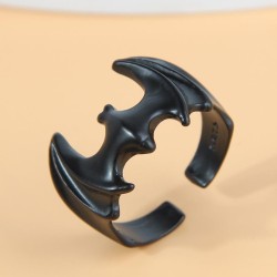 occidental style fashion concise black bat shirt opening ring