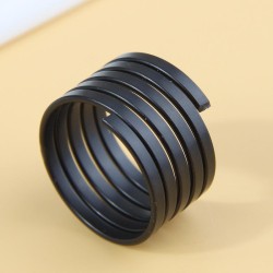 occidental style fashion concise black opening ring