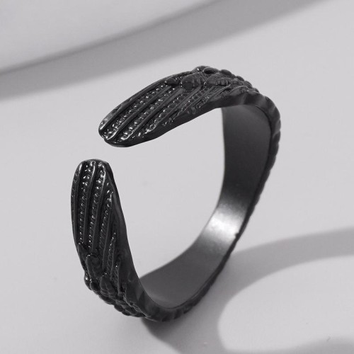 occidental style fashion concise black wings opening ring