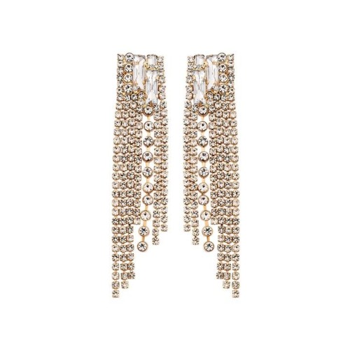 occidental style trend earrings personality creative fully-jewelled long style claw chain tassel earrin