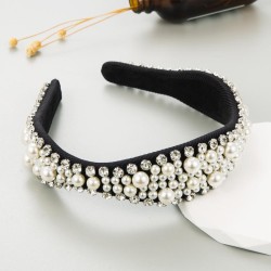 Pearl Rhinestone Headband women retro temperament diamond high head