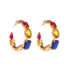 occidental style fashion samll brief Earring Round big zircon mosaic cirque ci..