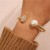 occidental styleins exaggerating personality fashion retro brief temperament Pearl Alloy opening bangle