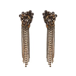 occidental style exaggerating earrings woman diamond tassel long style claw ch..