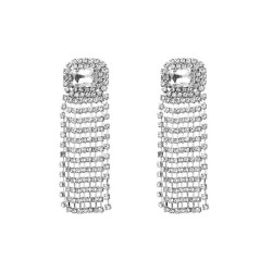 Korean temperament wind super long style claw diamond tassel earrings woman pe..