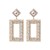 occidental style exaggerating fashion Alloy diamond long square earrings woman fully-jewelled geometry Earring
