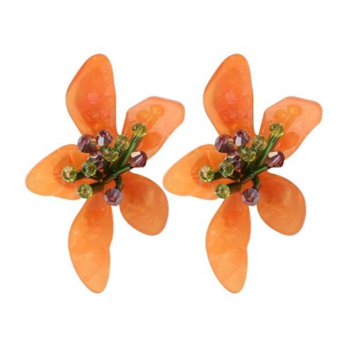 earrings occidental style personality brief Acrylic flowers retro wind ear stud earrings trend woman