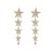occidental style earrings multilayer embed fully-jewelled Five-pointed star long style temperament earring K