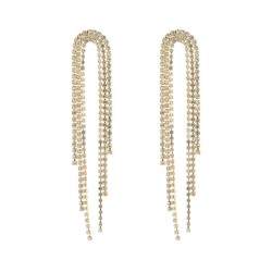 silver fashion trend long style tassel ear stud woman occidental style tempera..