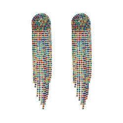 fashion super claw chain geometry Alloy diamond Rhinestone long style tassel e..