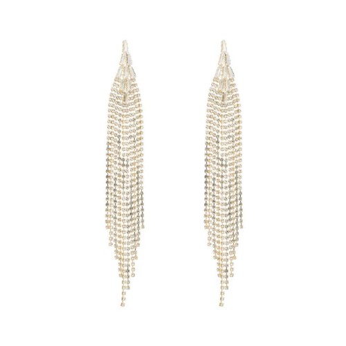 ins temperament high exaggerating Earring Korea personality claw chain earring silver tassel long style earrings