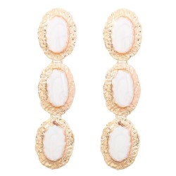 fashion retro multilayer Round Alloy enamel pattern earring occidental style e..