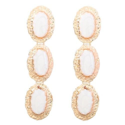 fashion retro multilayer Round Alloy enamel pattern earring occidental style exaggerating earrings woman
