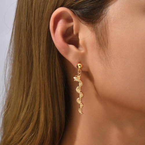 occidental style creative geometry personality snake earrings woman ins Korean trend earring