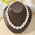  occidental style woman fashion Round Pearl necklace bracelet ear stud set woman Earring