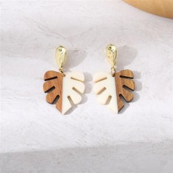 E occidental style woman resin creative leaves ear stud woman earrings