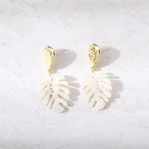 E occidental style woman resin color leaves ear stud fashion creative Leaf woman earrings