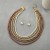  occidental style woman Pearl necklace ear stud set three color gradual change creative woman style chain