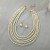  occidental style woman Pearl necklace ear stud set three color gradual change creative woman style chain