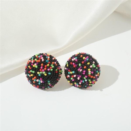 E occidental style woman retro Earring fashion Bohemia handmade color beads ear stud