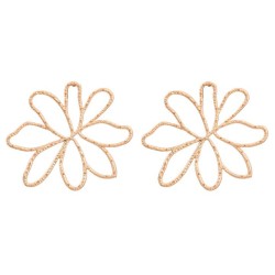 fashion occidental style exaggerating brief hollow Alloy flowers earrings woma..