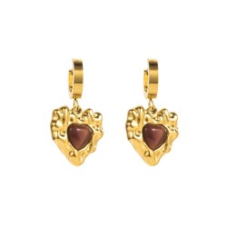  same style titanium steel love buckle earrings woman Korea high retro earring..