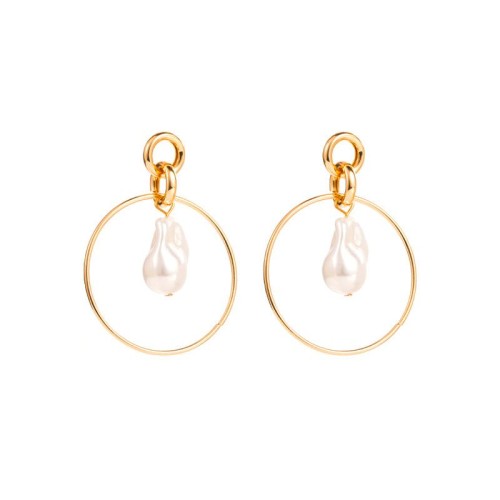 occidental style fashion exaggerating big circle circle embed Pearl earrings woman brief all-Purpose personalit