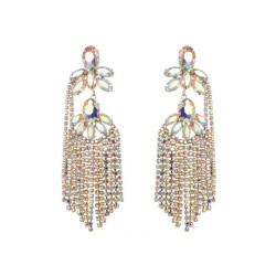 occidental style earrings personality exaggerating diamond multilayer flowers ..