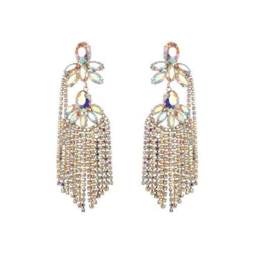 occidental style earrings personality exaggerating diamond multilayer flowers tassel earrings woman trend ba