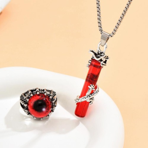 occidental style fashion retro watch-face eyes concise ring necklace man set