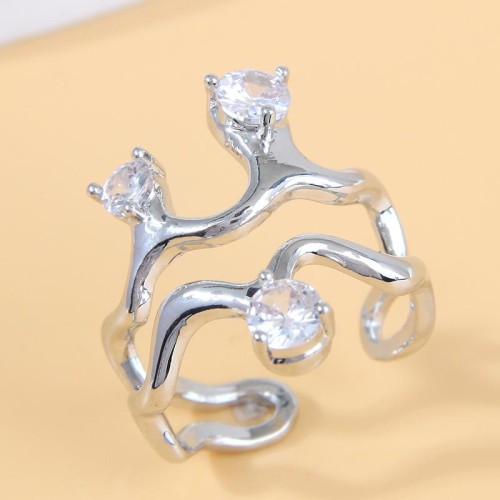 J2933 bronze fashion sweetOL concise personality embed opening woman ring