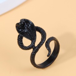 occidental style fashion concise black eyes snake opening ring
