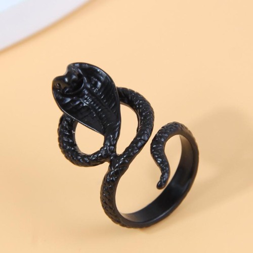 occidental style fashion concise black eyes snake opening ring