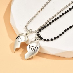fashion concise love lovers necklace