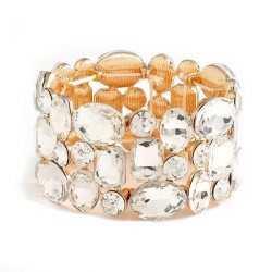 creative style embed geometry crystal glass Colorful Rhinestone elasticity ban..