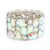 creative style embed geometry crystal glass Colorful Rhinestone elasticity bangle occidental style exag