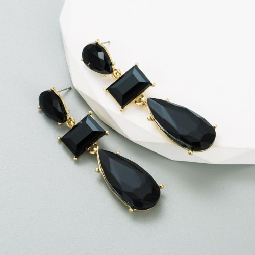occidental styleins wind exaggerating personality Alloy diamond geometry earrings woman Japan and Korea samll