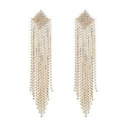 silver claw chain tassel earrings occidental style personality exaggerating te..