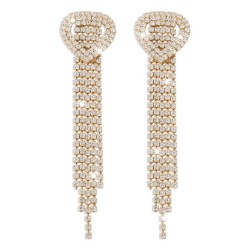 E occidental style wind exaggerating claw chain Rhinestone temperament Earring..