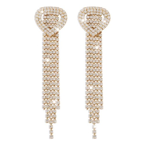 E occidental style wind exaggerating claw chain Rhinestone temperament Earring  love claw chain tassel temperame